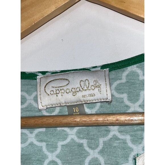 Pappagallo Green Split Neck Summer Shift Dress  Size 10 Womens - Picture 4 of 6